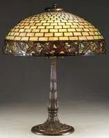 Duffner & Kimberly, Oak Leaf Leaded Table Lamp