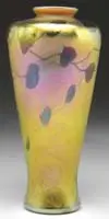 Decorated Vase by Tiffany Studios, Gold Favrile baluster form vase with wide shoulders ending with a flared lip, offered Jun 2012