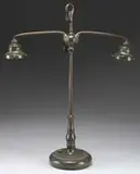 Tiffany Studios, Double Student Lamp Base, The base would support two art glass shades with 3-1/4″ fitters