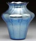 Tiffany Studios, Blue Favrile Glass Vase, Tiffany Favrile”