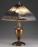 Pairpoint, Reverse Painted Scenic Lamp