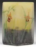 Daum, Enameled & Cameo Vase, Enamel signature to underside of vase “Daum Nancy” with Cross of Lorraine