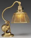 Tiffany Studios, Linenfold Counterbalance Desk Lamp