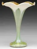 Quezal, Decorated Flower Form Vase