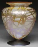 Quezal, Decorated Art Glass Vase