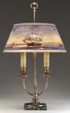 Pairpoint, Reverse Painted Nautical Scene Lamp
