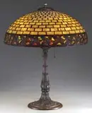 Duffner & Kimberly, Oak Leaf Leaded Table Lamp