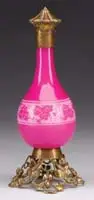 Scent Bottle by Stevens & Williams, Finished with a metal hinged lid and clear glass stopper, sold Nov 2009