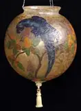 Handel, Miniature Globe, Shade retains its original metal tassel with cream colored enamel finish
