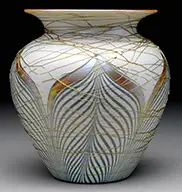 Threaded Pulled Feather Vase by Durand, offered Nov 2013