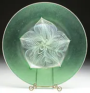 Peacock Feather Plate by Durand, offered Nov 2013