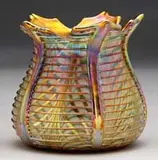 Quezal, Threaded and Decorated Vase