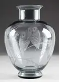 Daum, Engraved Owl Vase