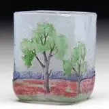 Daum, Cameo & Enamel Miniature Vase, Enamel signature on the underside “Daum Nancy” as well as “1818”