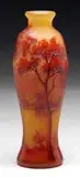 Daum, Cameo & Enamel Vase, Enameled signature on underside “Daum Nancy”