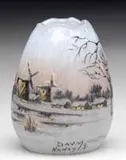 Daum, Cameo & Enamel Miniature Vase, Enameled signature on the lower side “Daum Nancy”