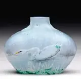 Daum, Cameo & Enamel Miniature Vase, Enameled signature on the underside “Daum Nancy”