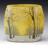 Daum, Cameo & Enamel Pillow Vase, Enameled signature on underside “Daum Nancy”