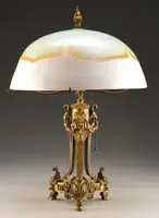 Quezal, Pulled Feather Table Lamp