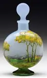 Daum, Cameo & Enamel Perfume Bottle, Enameled signature on underside “Daum Nancy”