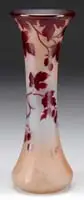 Cameo Vase by Auguste Legras, Frosted glass with amethyst cameo decoration of leaves, berries and stems, offered Jun 2007