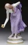 Meissen, Figure of Maiden Lawn Bowling, State’s Porcelain Manufactory, Meissen, 1860-1924