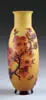 Mold Blown Cherry Vase by Galle, Exquisite cherry blossoms in reds and rouge on a yellow ground, offered May 2004