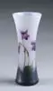 Vase by Daum, Beautiful purple violet enameled and cameo decoration on mottled ground, offered May 2004