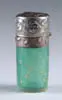 Perfume by Daum, Green frosted glass with cameo floral pattern, offered May 2004