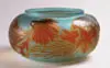 Mold Blown Aquatic Vase by Galle, Monumental sized vase of blue glass complimented by aquatic life in a rum hue, offered May 2004