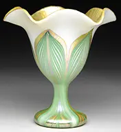 Pulled Feather Vase by Quezal, offered Jun 2014