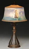 Reverse Painted Boudoir Lamp by Pairpoint, offered Jun 2014