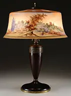 Scenic Reverse Painted Lamp by Pairpoint, offered Jun 2014
