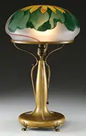 Reverse Painted Sunflower Lamp by Pairpoint, sold Jun 2014