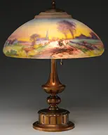 Reverse Painted Scenic Lamp by Pairpoint, sold Jun 2014