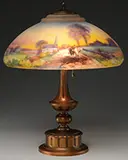 Pairpoint, Reverse Painted Scenic Lamp