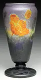 Daum, Padded Wheel Carved Vase