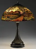Handel, Obverse & Reverse Painted Lamp