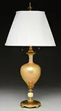Tiffany Studios, Cypriot Lamp Base with Silk Shade