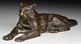 Lioness Paperweight by Tiffany Studios, Tiffany Studios bronze paperweight depicts a reclining lioness, offered Jun 2014