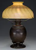 Tiffany Studios, Damascene Table Lamp