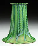 Decorated Art Glass Shade by Quezal, offered Jun 2015
