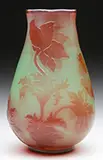 Fire Polished Cameo Vase by Galle, offered Jun 2015