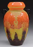 Cameo Glass Vase by Le Verre Français, sold Jun 2015