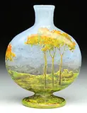 Fall Scene Cameo and Enameled Vase by Daum, offered Jun 2015