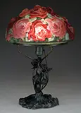 Pairpoint, Puffy Rose Bouquet Table Lamp