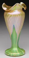 Pulled Feather Vase by Quezal, offered Nov 2014