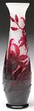 Galle, Red Floral Cameo Vase