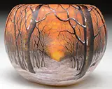 Daum, Winter Scene Rose Bowl