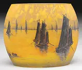 Daum, Nautical Scene Vase